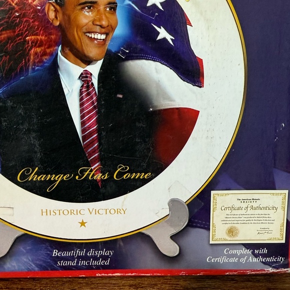THE AMERICAN HISTORIC SOCIETY Collectable Plate President Obama - Picture 2 of 7